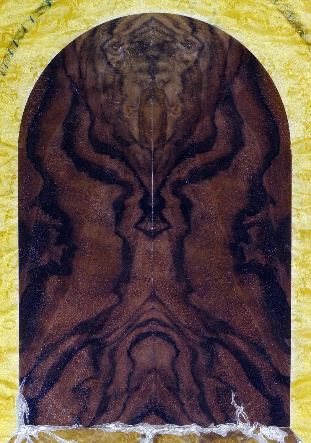 The arch, in mirrored walnut figure, Inner Strength